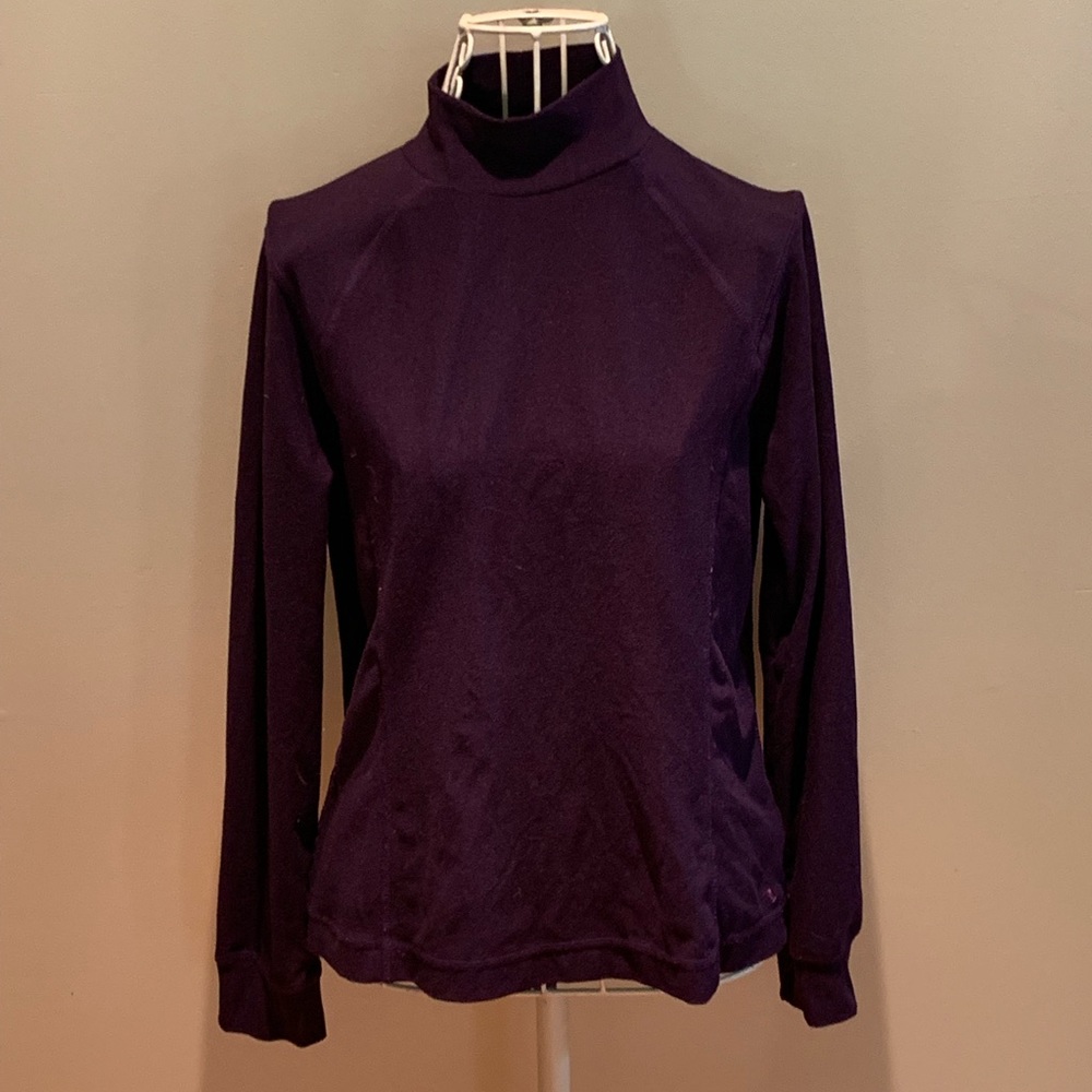 ATHLETIC WORKS Purple Fitted Active Turtleneck (S)